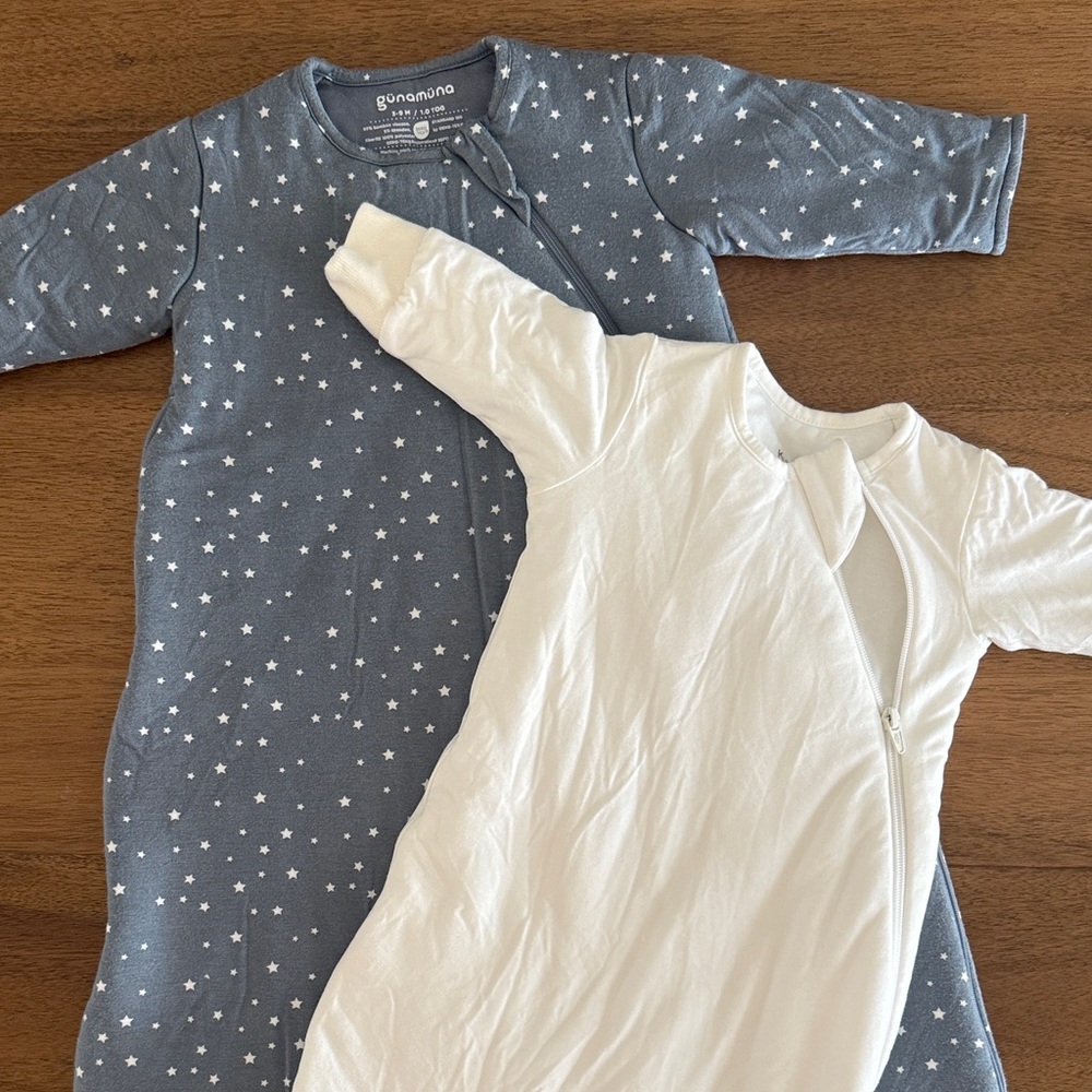 Gunamuba and Kyte Baby Blue Star & White Sleep Sacks - 2 Pack